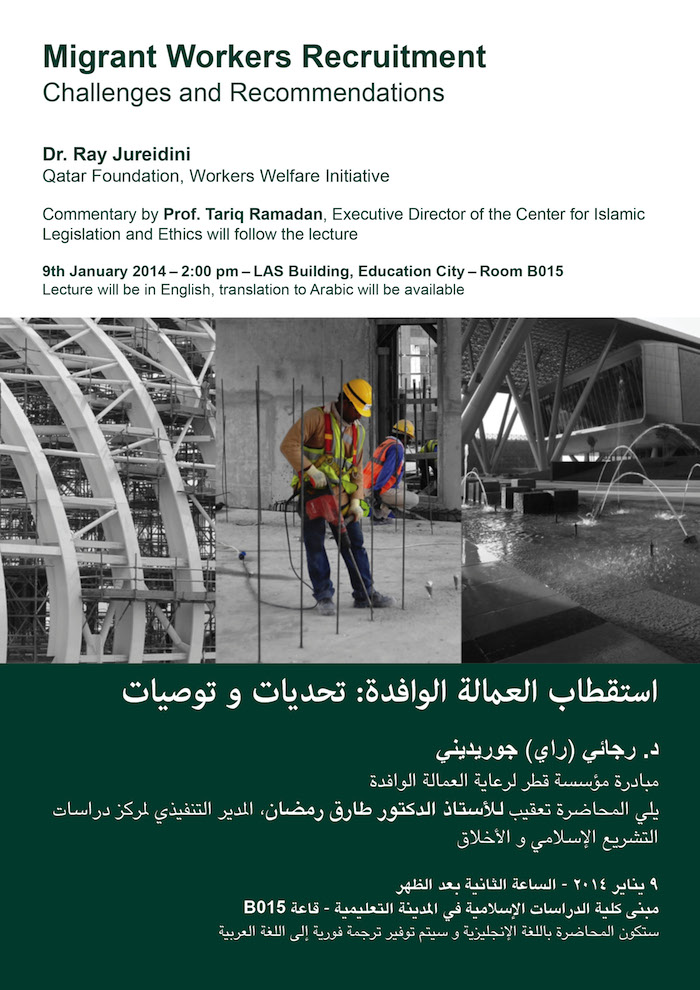 01/2014 Dr Rajai Ray Jureidini: Migrant Workers Recruitment Challenges & Recommendations